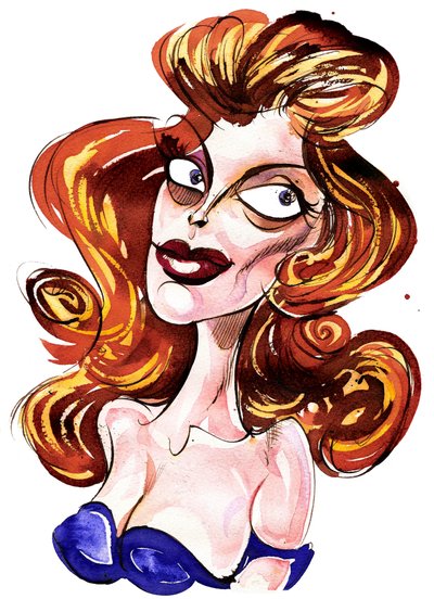 Julie London - caricature by Neale Osborne